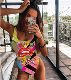 One Piece Swimsuit Women Swimwear Push Up Monokini Sexy Bodysuit Print Bathing Suit Female Beachwear Backless Swim Wear Beach