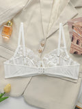 Women's sexy embroidered lace flower bra with steel rims gathered push ups adjustable shoulder straps comfortable bra MR3553