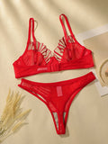 Women's sexy embroidered lace patchwork line bra with steel ring gathering push up comfortable close fitting underwear setYS2417