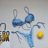 21 Colors New Sexy Bikini Women Solid Leopard Floral Print Swimwear Swimsuit Female Bandage Strap Beach Bikinis Set Bathing Suit