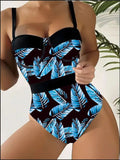 Push Up One Piece Swimsuit 2026 Sexy Strappy Swimwear Women Tropical Printed Bathing Swimming Swim Suit Female Summer Beachwear