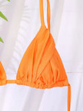 Miyouj Glitter Fabric Bikinis 2026 Sexy Bikini Set Folds Swimsuit Female Halter Bathing Suit Women Swimwear New Beachwear