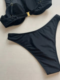High Neck Underwired V-bar Bikini Women Swimsuit Female Swimwear Two-pieces Bikini Set Brazilian Push Up Bathing Suit Swim Lady