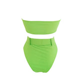 2026 Sexy Bikini Bandeau Women Swimwear Swimsuit Push Up Solid High Waist Bikinis Set Bathing Suit Bikini Female Waistband Decor