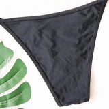 DEKA Women Solid Bandeau Bikini Set Two Pieces Swimsuits Halter Backless Female Beach Bathing Swimming Suits Thong Biquini