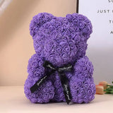 Rose Bear Gift 25cm Artificial Teddy Rose Bear with Box