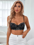 Women's embroidered lace lingerie with steel rims gathered push ups adjustable shoulder straps comfortable fit bra B6106