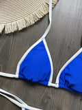 Solid color sexy embroidered Brazilian flag bikini set, women's swimsuit 2-piece set, summer beach bikini