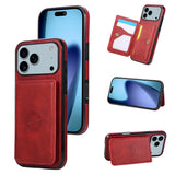 Business Magnetic Luxury Cards Solt Wallet Leather Phone Case For iPhone 17 Pro Max 16 Plus 15 Plus 14 13 12 11 Stand Bag Cover