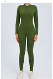Women Sportwear Yoga Jumpsuit Zip Long Sleeve Back Open Outfit Fitness Tracksuit Tight One-piece Gym Overalls Sports Bodysuit