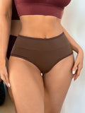1PCS Women High Waist Seamless Panties Tummy Control Briefs Soft Breathable Solid Basic Underwear Ladies Lingerie S-XXL
