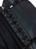 Zipper bone dress sexy chest support abdomen corset European and American court body shaping PU smooth tight bodice