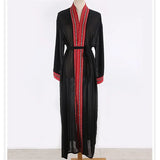 White Chiffon Long Maxi Kimono Cardigan Women Beach Cover Up Embroidery Edge with Belt Tunica Kaftans Femininos Beachwear 2026