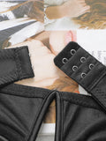 Black Deep V Sexy Lingerie Women's Underwear Retro Elegant Underwear Can be Paired with Deep V Evening Dress U055