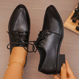 Vinatge Patent Leather Oxford Shoes Women Pointed Toe Low Heel Pu Leather Shoes Woman Plus Size 43 Thick Heeled Office Shoes
