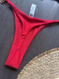 New Sexy Bikini Solid Color Lace-up Split Two-piece Swimsuit for Women