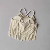 Women's Mesh Yoga Sports Camisole Vest Beautiful Back Pilates Training Outerwear Top Fake Two-Piece Sports Bra Design