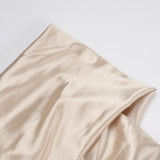 Elegant Satin Solid Color Off-Shoulder Women's Long Dress Sexy High-Waisted Flim Slit Pleated Dress for Lady Party Wedding