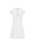 Ahagaga Sexy Mini Dresses Women Elegant Cap Sleeve Slim Bodycon Hollow Out Solid Casual Y2K Formal Office Party Club Vestidos