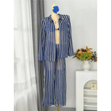 4PCS Striped With Long Sleeve Pants Bikini Female Swimsuit Women Swimwear Bather Bathing Suit Swim Four-pieces Bikini set K8072