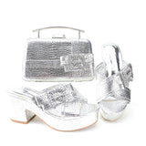 Doershow Charming Shoes And Bag Matching Set With GOLD Hot Selling Women Italian Shoes And Bag Set For Party Wedding!   HRT1-8