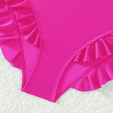 Women Swimming Trunks High-Waisted Ruffle Trim Bikini Bottoms with Tummy Control Quick-Drying Swimwear Beachwear