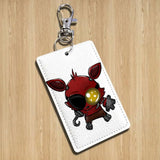 2026 A-FnafS oppression Rectangle ID Card Case Keychain Access Card Bag Key Tag Ring Leather Card Holder Key Ring Access