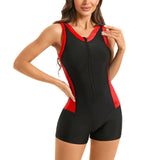2026 Zipper Sleeveless Slim Swimsuit Women One Piece Swimwear Female Rush Guard Bathing Swimming Swim Surf Suit Beachwear XXL