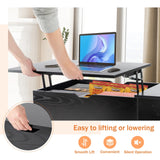 JHK Lift Top Coffee Table With Storage Modern Living Room
