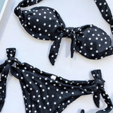 Sexy Leopard Polka Dot Knotted Brazilian Bikini Women Swimwear Female Swimsuit Two-pieces Bikini Set Bather Bathing Suit V643