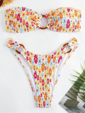Ring Link Bandeau Bikini 2026 Women Brazilian Swimwear Female Sexy Swimsuit Solid Beachwear Bathers Bathing Swimming Swim Suit