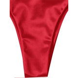 Sexy Satin Halter Brazilian Padded Bikini Female Swimsuit Women Swimwear Two-Pieces Bikini Set Bather Bathing Suit Swim V4966S
