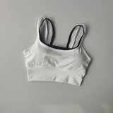 Women's yoga sports bra, shoulder straps with color blocking design, camisole yoga fitness bra