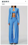 3 PCS Yoga Sets Women Long Sleeve Zipper Slim Jacket+sports Bra+high Waist Flare Pants Fitness Suits Gym Exercise Athletic Wear