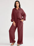 2026 Spring and Summer Casual Suit New Fashion Suit Loose Casual Top Wide Leg Pants Two-piece Set for Women