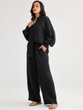 2026 Spring and Summer Casual Suit New Fashion Suit Loose Casual Top Wide Leg Pants Two-piece Set for Women