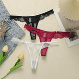 3 pairs of multi colored lace low waisted thongs sexy and hip lifting thongs, women's underwear C2770