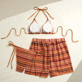 2026 Triangle String Bikinis Women 3 Pieces Swimwear Female Sexy Padded Swimsuit Bathers Bathing Swimming Swim Suit Beachwear