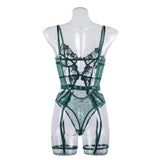 Toucheart Lace Sexy Skinny Babydoll Bodysuit Embroidery Erotic Private Adult Suit Solid Color Patchwork High Waisted Sexy Set