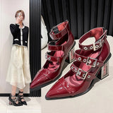 Thick Soles with Sharp Head Buckle Shallow Mouth Waterproof Platform Fashion All-match Comfortable Non-slip Women's Single Shoes