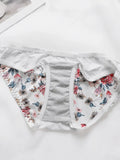2-Pieces High quality Women's Flower Printed Bra Underwear Set Women's Autumn/Winter New Underwear Underwear Underwear A2173