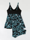 Strappy Printed Tankini 2026 Large Plus Size Swimsuit Women Beach Dress Swimwear Female Bathers Bathing Swimming Swim Suit 4XL