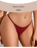 New Sexy Thin Ice Silk Women's Briefs Low Waist Invisible Yoga Fitn Sports Underwear Pure Color Ladies Thong Panties