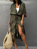17 Colors Leopard Printed Colorful With Belt Tunic Cover-ups Beach Dress Beach Wear Beachwear Female Women Beach Cover Up V4510L