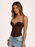 Sexy Slim Fit Hot Girl Patchwork Mesh Lace Shaping Bodysuits For Women Backless Deep V Suspenders Sleeveless Thin Bodysuits BPFM