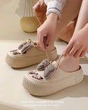 Women Fashion Clogs DIY Cute Bowknot Summer Platform Shoes Female Home Street Slippers Soft EVA Close Toe Girls Beach Sandals