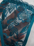 3Pcs/Set Women Sexy Floral Lace Thong Panties Low Waist Hollow Lace Sexy Lingerie Adjustable Thin Strap Underwear