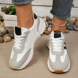2026 Spring Stripe Thick Sole Sneakers Women Comfortable Anti Slip Platform Sport Sneakers Woman Casual Lace Up Running Shoes