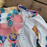 2024 New Print Long Sleeve One Piece Swimsuit Sexy Swimwear Women Backless Beachwear Surf Bathing Suit Push Up Monokini Female