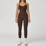 2-Piece Women's Fashion Yoga Set Beautiful Back Slimming Naked Comfort Set Outdoor Sports Running Fitness Leisure Set